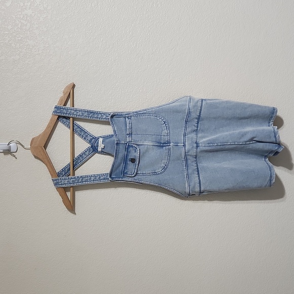 Z Supply Easy Rider Knit Romper in Washed Indigo Size Small - Picture 4 of 12